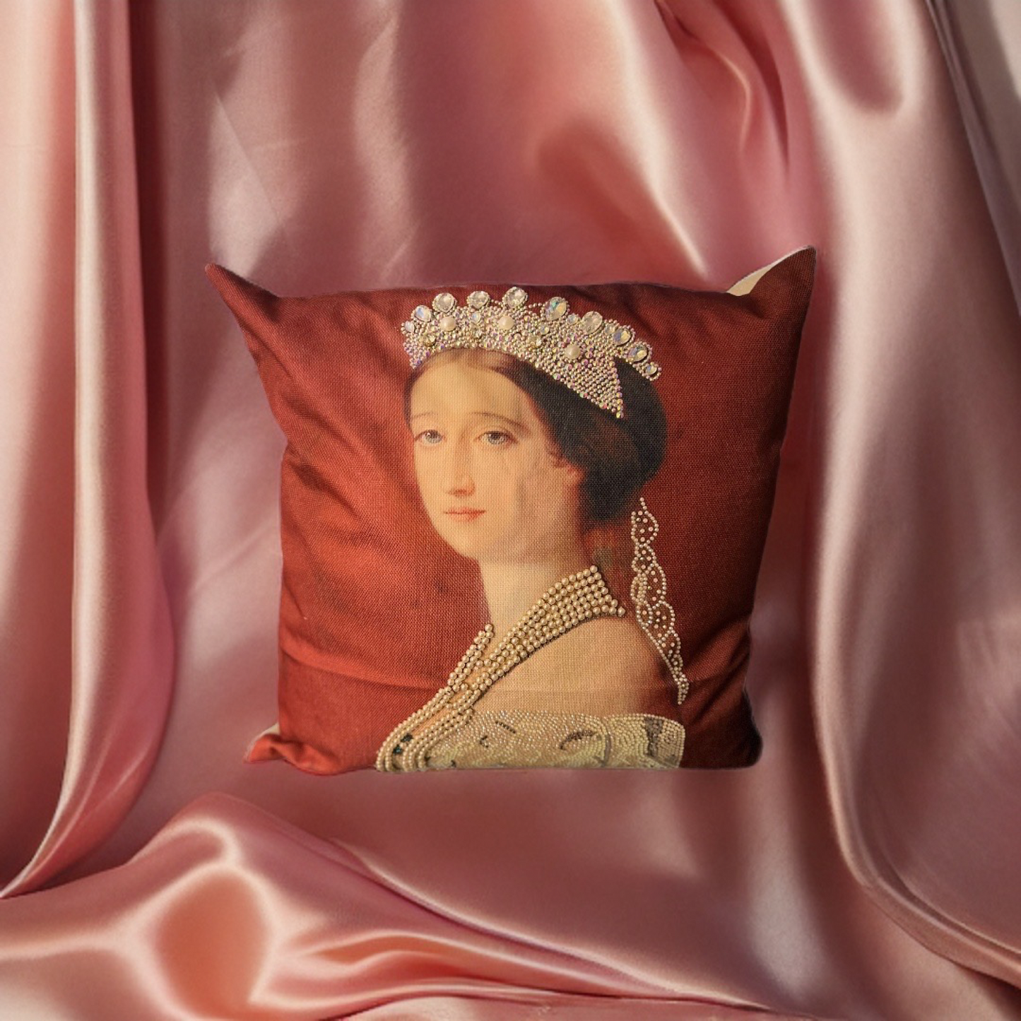 Empress Eugenie Wearing the Crown Throw Pillow