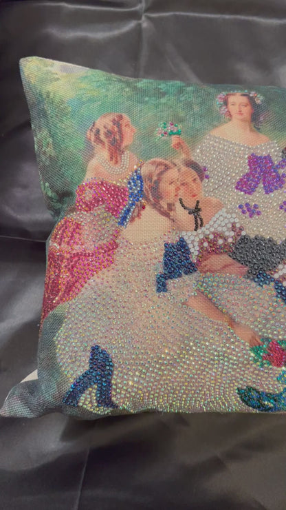 Empress Eugenie and her Ladies Throw Pillow